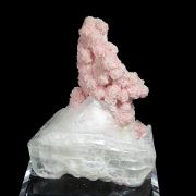 Rhodochrosite on Gypsum (var: Selenite)