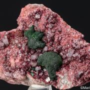 Kolwezite/Malachite on Cobaltian Calcite