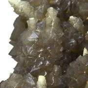 Chalcedony on Smoky Quartz “casts” after Laumontite