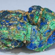 Chalcostibite with Azurite and Malachite