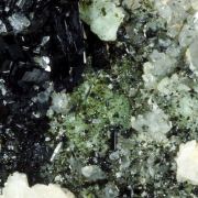 Babingtonite, Prehnite and Quartz