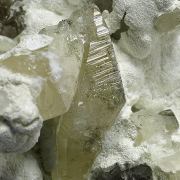 Talc, calcite, quartz, chalcopyrite