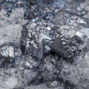 Chalcocite with Calcite and Pyrite