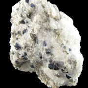 Blue Spinel in calcite with Mica