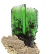 Vivianite (gemmy crystals) on Siderite