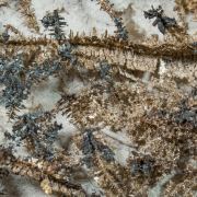 Silver with Acanthite and Calcite