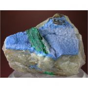 Shattuckite, Malachite, Quartz