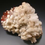Calcite & Dolomite on Quartz with Hematite