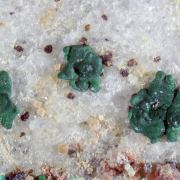 Pharmacosiderite, Carminite, Malachite