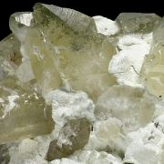 Talc, calcite, quartz, chalcopyrite