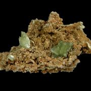 Ludlamite on Limonite and Pyrite