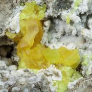 Sulphur with Calcite