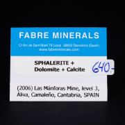 Sphalerite with Dolomite and Calcite