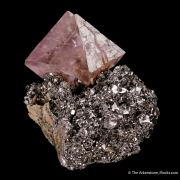 Pink Fluorite on Arsenopyrite