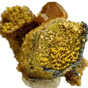 Apatite, hematite, quartz and actinolite pseudo. after pyroxene