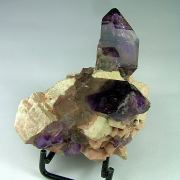 Quartz var. Amethyst on Orthoclase