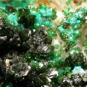 Libethenite with Pseudomalachite