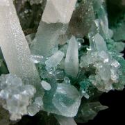 Calcite on Quartz with Celadonite
