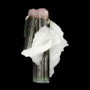 Tourmaline (doubly-terminated) with Albite