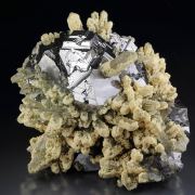 GALENA twinned, QUARTZ
