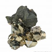 Chalcopyrite on Pyrite with Quartz and Dolomite