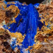 Linarite with Brochantite and Quartz