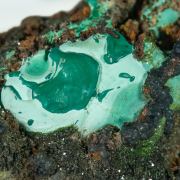 Malachite with Libethenite
