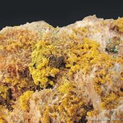 Tsumcorite (TL) on Tennantite and Quartz