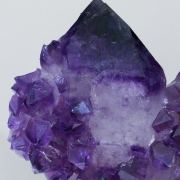 Quartz (variety amethyst) epitactic Calcite