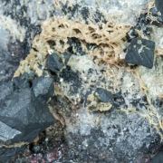 Acanthite with Siderite and Proustite