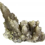 Chalcedony on Smoky Quartz “casts” after Laumontite