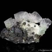 Fluorite on Quartz with Galena and Chalcopyrite 