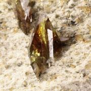 Titanite (superb twinned gemmy bi-colored crystals) - Felbertal, Hohe Tauern, Salzburg, Austria