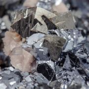 Galena with Arsenopyrite and Rhodochrosite