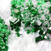 gemmy GARNET var. UVAROVITE, CALCITE