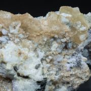 Wulfenite (variety chillagite) with Cerussite, Galena and Baryte