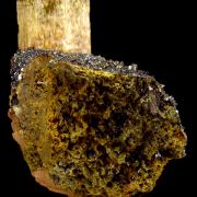 Apatite, hematite, quartz and actinolite pseudo. after pyroxene