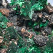 Malachite after Azurite with Copper