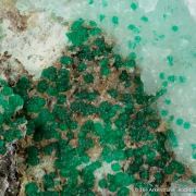 Cuprian Adamite on Calcite