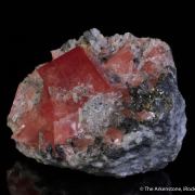 Rhodochrosite on Quartz and Tetrahedrite
