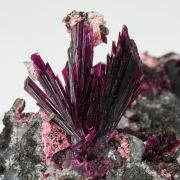 Erythrite with Quartz on Skutterudite