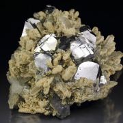 GALENA twinned, QUARTZ