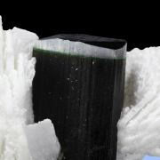 Tourmaline (doubly-terminated) with Albite