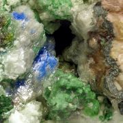 Magnesite, malachite, gypsum, dolomite