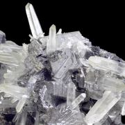 Galena - spinel law twin, Quartz