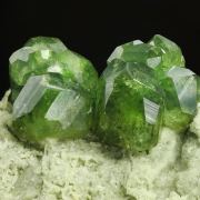 Andradite (variety demantoid) with Calcite