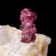 Corundum (var: Ruby) on Calcite