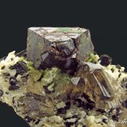Cafarsite with Agardite and Smoky Quartz