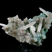 Calcite on Quartz with Celadonite