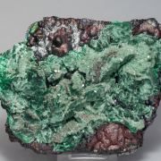 Malachite after Azurite with Baryte and Goethite